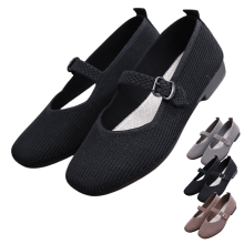 Slip-on vandresko til kvinder – Åndbar Flyknit, let, skridsikker sål, bred tå og justerbar rem – Kompatibel med arbejde/rejse/afslappet