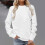 Kapuzenpullover für Damen, Rundhals-Pullover, langärmelig, beige, einfarbig, locker geschnitten 1