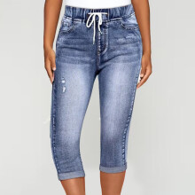 Dámské džíny, módní ležérní, s vysokým pasem, džínové, módní, s knoflíky, jednobarevné, džínové, klasické, střihové,