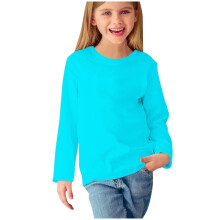 Meisjesshirts, peutershirts met lange mouwen en print, schattige tops met ronde hals, nette casual blouses, kleding in hemelsblauw, geschikt voor 4