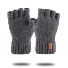 Guantes de punto sin dedos, guantes de invierno gruesos y cálidos para pantallas táctiles, guantes unisex para ciclismo con medio dedo, elásticos