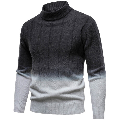 Pull de Noël à col roulé ajusté et dégradé pour homme