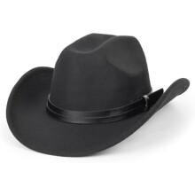 Glitter sølv-sorte cowboyhatte til kvinder - Western Sparkly Rhinestone Cowgirl Hat til damer Størrelse ML