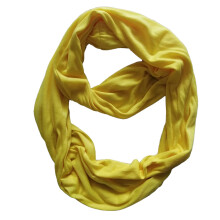 Lenço feminino leve, elástico, com zíper, ideal para viagens no outono e primavera. Cachecol macio com bolso, estilo infinito, amarelo, tamanho