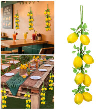 Decorazione realistica con limoni artificiali, 21,65", ghirlanda a tema fattoria per casa, cucina, feste - Adatta per uso interno