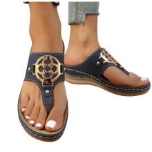 Slippers voor dames, comfortabele zomerslippers met sleehak, damesslippers met dikke zool, casual strandsandalen, teenslippers voor dames, bruin37