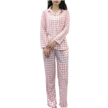 Dames 2-delige katoenen pyjamaset met knoopsluiting, lange of korte mouwen, bedrukte nachtkleding, huispakset, maat M-3XL