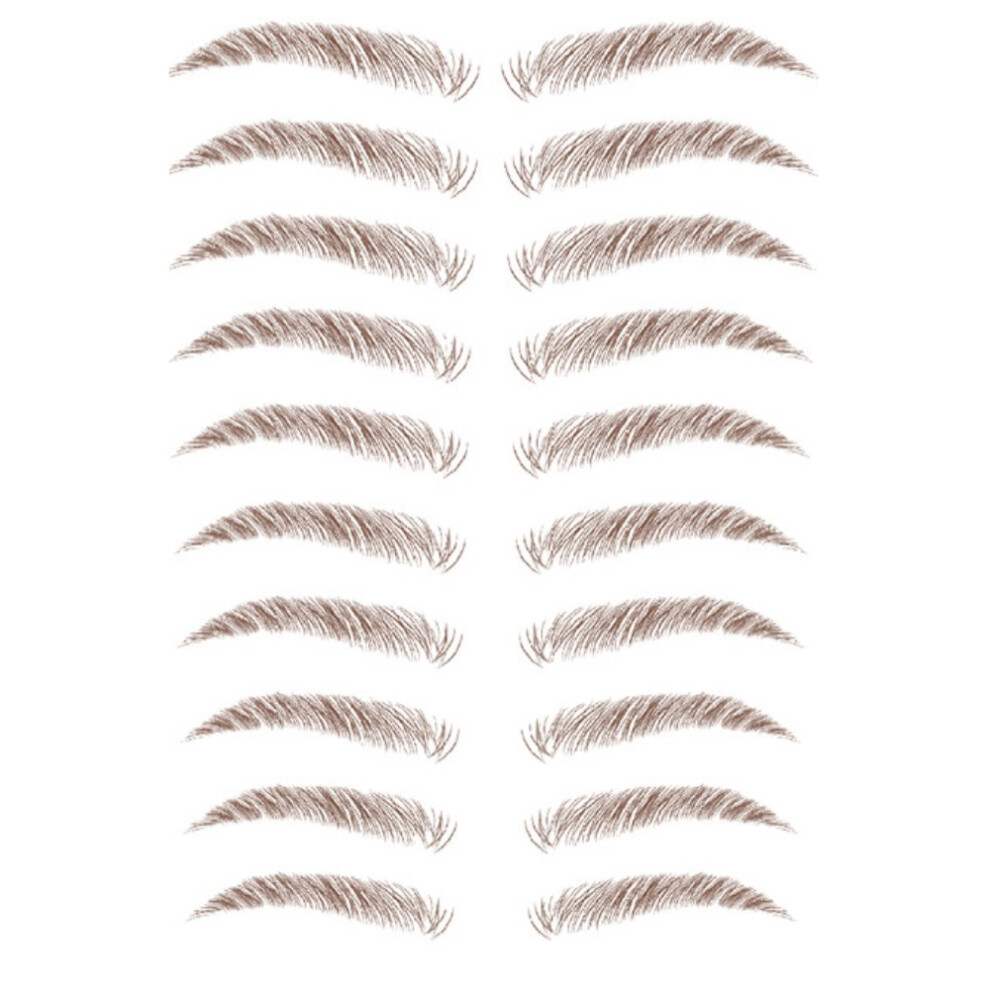 Inf Brown Eyebrow Tattoo Stickers 6D Hair-Like 03 1 Sheet 10 Pair