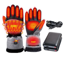 Wiederaufladbare beheizbare Handschuhe mit 2x 5000mAh Batterien - Elektrische Wärmehandschuhe für winterliche Outdoor-Aktivitäten