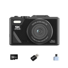 5K Digitalkamera - 75MP, WLAN, Klappbildschirm, mit 64GB Karte, Typ-C Adapter & USB-Lesegerät