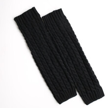 Varma Stickade Benvärmare 1 par Black
