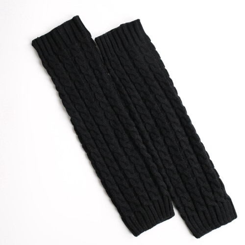 Varma Stickade Benvärmare 1 par Black