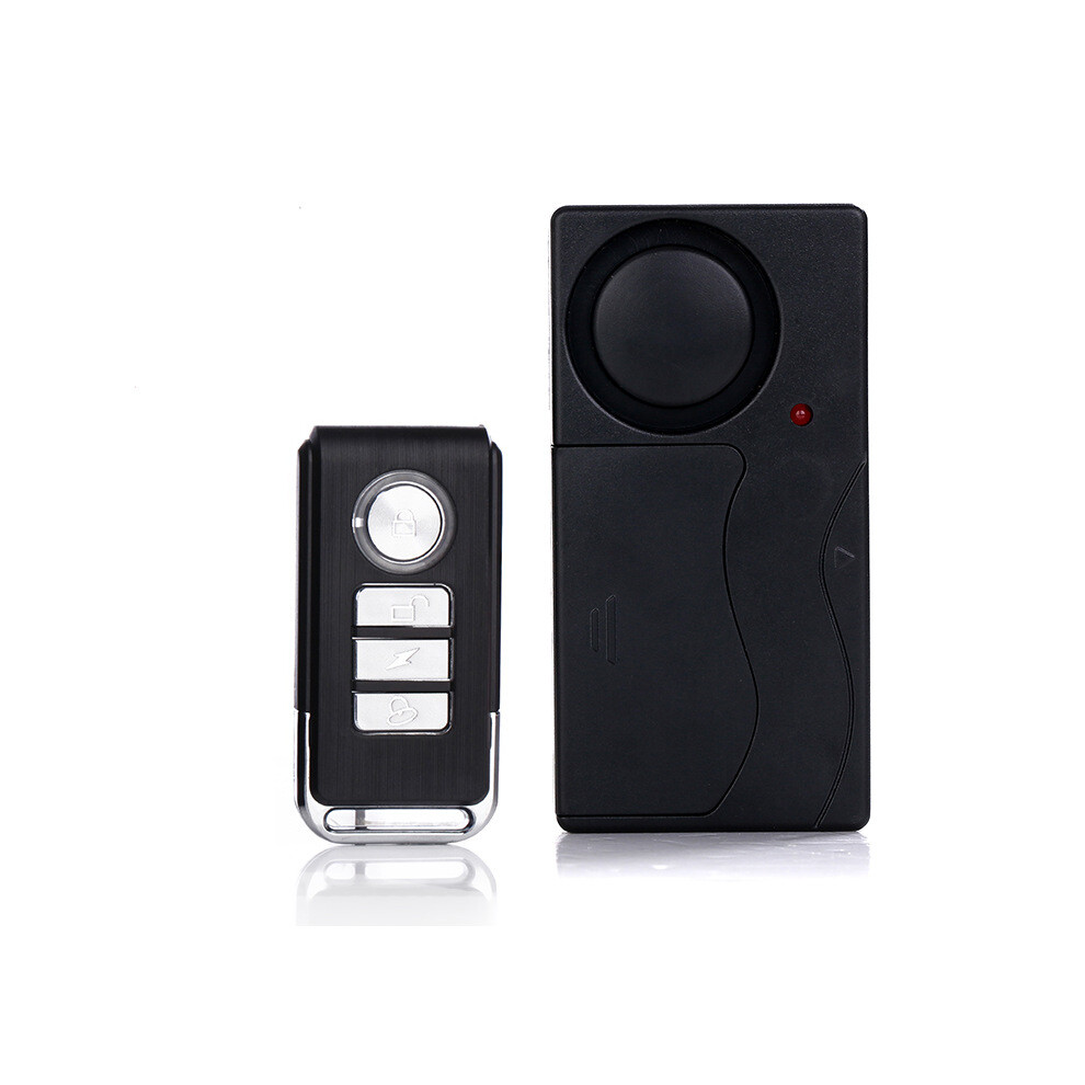 Wireless Vibration Alarm With Remote Control 110 Db Black 7314280428205
