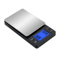 Liten, oppladbar digitalvekt 2 kg / 0,1 g Black