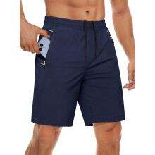 Pantaloncini da uomo per allenamento in palestra, 9", ad asciugatura rapida, leggeri, estivi, casual, sportivi, da trekking, con 3 tasche.