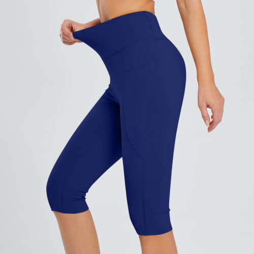 Dames wandelcapri's, sneldrogende, effen cargo cropped yogabroek 1