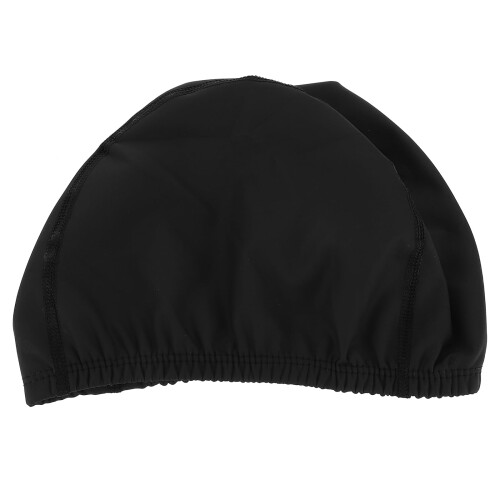 Elastic Black PU Swimming Hat Water Resistant Swim Accessory