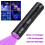 Mini365nm UV Flashlight USB Rechargeable Fluorescent Agent Detection Lamp 5