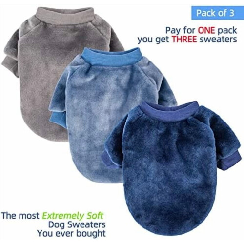 3er-Pack weiche Hunde- und Katzenpullover für Kleintiere 1