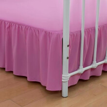 Jupe de lit King Size à volants avec coins fendus, retombée de 35,5 cm, jupe de lit à volants avec plateforme, retombée de 35,5 cm, rose