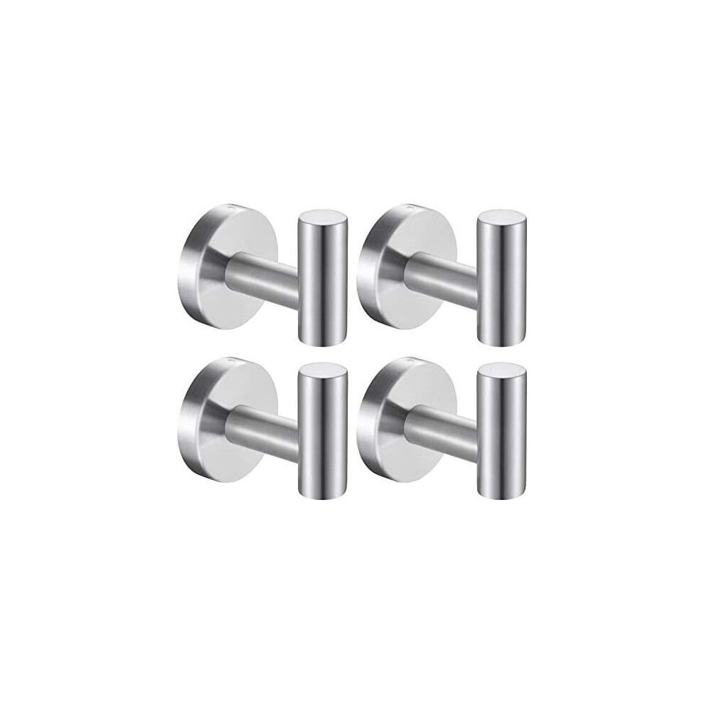 Stainless Steel Bath Towel Hooks Brushed Nickel 4 Pack 9401284857785