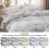 Light Grey Cal King Duvet Cover Set Prewashed Cotton-Like 4