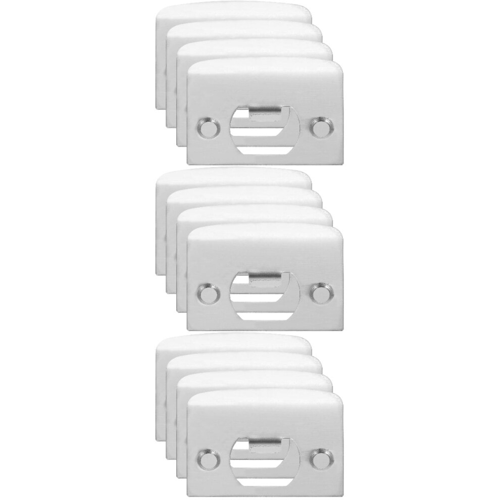 12 Pcs Door Strike Plates Deadbolt Strike Plates Stainless Steel Deadbolt Cover Plates (D-Keyhole) 9557311243516