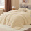 Fleece Twin Comforter Set Beige 1 Pillowcase 2