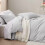 Ensemble de housse de couette gris clair 3 pièces Queen 3