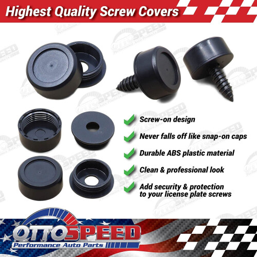Κιτ αντικλεπτικών βιδών και καπακιών πινακίδων κυκλοφορίας – 12 τεμάχια μαύρο 2