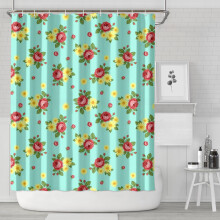 Blomsterprint dusjforheng 72x84 tommer med 12 kroker