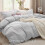 Light Grey Cal King Duvet Cover Set Prewashed Cotton-Like 2