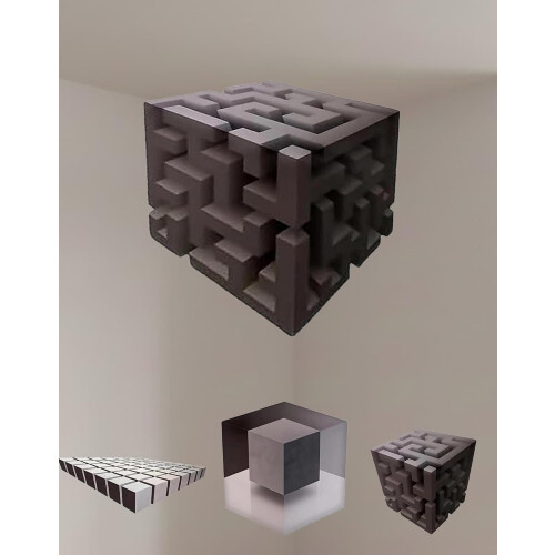 Ensemble de 3 stickers muraux à illusion d'optique 3D, à décoller et à coller