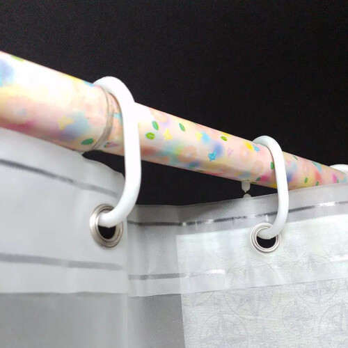 12 X SHOWER CURTAIN PLASTIC HOOKS Set Rings C Shape White Clear Black Bath 2