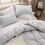 Light Grey Cal King Duvet Cover Set Prewashed Cotton-Like 6