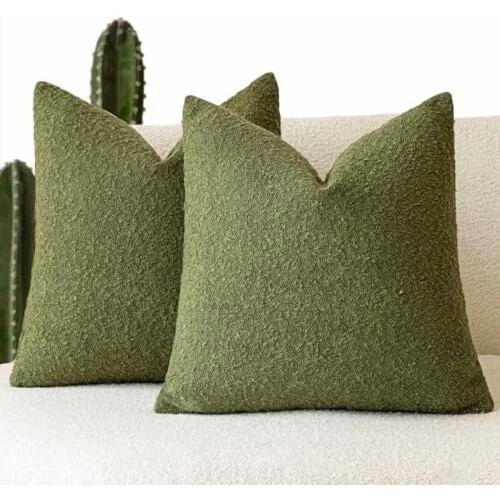 Μαξιλαροθήκες Boucle, Neutral Green, 16x16 ίντσες, 2 τεμάχια 1