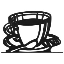 Porte-serviettes/tasses à café en fer noir (1 pièce)