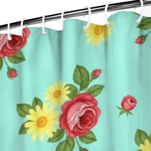 Cortina de chuveiro com estampa floral, 72x84 polegadas, com 12 ganchos. 2