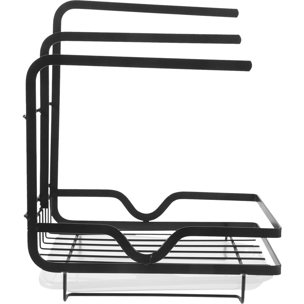 Black Sink Sponge Holder For Kitchen With Efficient Drainage And Convenient Storage Solution 9557311246371