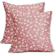 Vintage kussenhoezen met bloemenprint, 18x18 inch, set van 2, linnen.