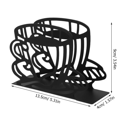 Porte-serviettes/tasses à café en fer noir (1 pièce) 1