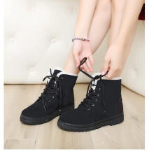 LoyisVidion Winter Bootie House Shoes – Waterdichte katoenen sneeuwlaarzen voor dames, casual platte korte laarzen