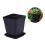 Black Square Plastic Planters with Trays 3-Pack 7