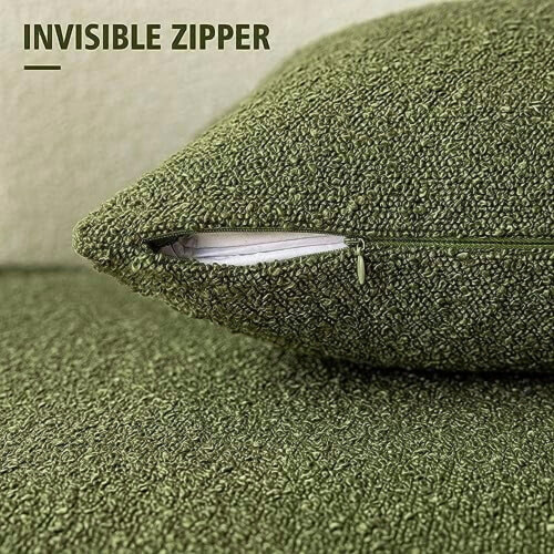 Μαξιλαροθήκες Boucle, Neutral Green, 16x16 ίντσες, 2 τεμάχια 2