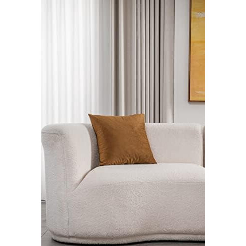 Housses de coussin en velours 45 x 45 cm – Marron doré, 100 % polyester 2