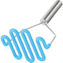Non-Scratch Silicone Potato Masher Kitchen Tool, Potatoes Masher Potato Masher Stainless Steel Wrapped In Premium Silicone, Potato Smasher