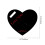 Heart Shaped Flower Greeting Card Black 3