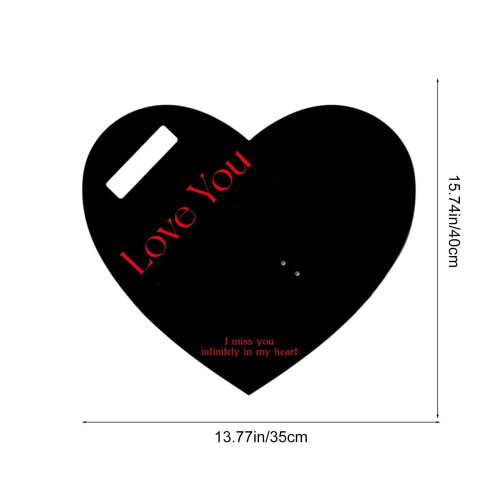Heart Shaped Flower Greeting Card Black 2
