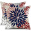 Conjunto de 2 capas de almofada impermeáveis com estampa floral azul e amarela, 45x45 cm (18x18 polegadas). 1