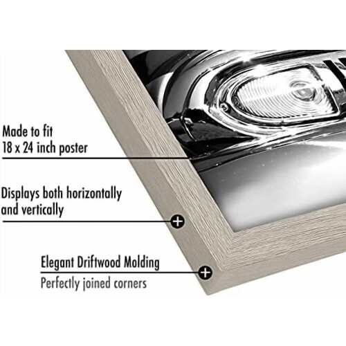 16x20 sort billedramme – MDF, bred list, plexiglas 2